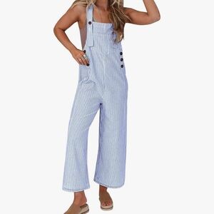 Elegant Striped Blue and White Romper